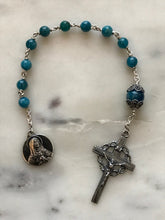 Load image into Gallery viewer, Passion rosary - Apatite and Sterling Silver - Our Lady of Sorrows CeCeAgnes
