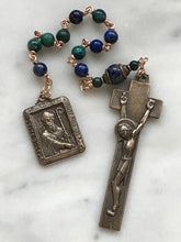 Load image into Gallery viewer, Irish Penal Rosary - Azurite and Bronze - Single Decade Rosary CeCeAgnes
