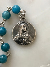Load image into Gallery viewer, Passion rosary - Apatite and Sterling Silver - Our Lady of Sorrows CeCeAgnes

