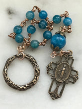 Load image into Gallery viewer, Tiny Tenner - Miraculous Medal Pocket Rosary - Bronze and Apatite CeCeAgnes
