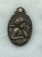 Load image into Gallery viewer, Medal - Cherub Angel - Bronze or Sterling Silver - Antique Reproduction 532 CeCeAgnes Rosary Parts
