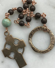 Load image into Gallery viewer, Tiny Irish Penal Rosary - Celtic Hematite Single Decade Rosary CeCeAgnes
