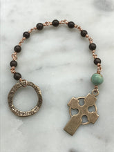 Load image into Gallery viewer, Tiny Irish Penal Rosary - Celtic Hematite Single Decade Rosary CeCeAgnes
