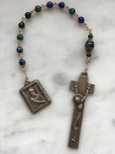 Load image into Gallery viewer, Irish Penal Rosary - Azurite and Bronze - Single Decade Rosary CeCeAgnes
