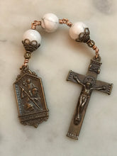 Load image into Gallery viewer, Three Hail Mary Chaplet - Saint Christopher  - Howlite and Bronze
