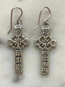 Celtic Cross Sterling Silver Earrings - CeCeAgnes