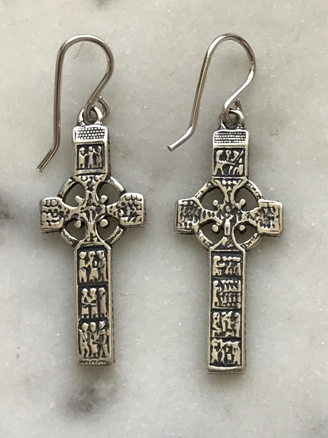 Celtic Cross Sterling Silver Earrings - CeCeAgnes