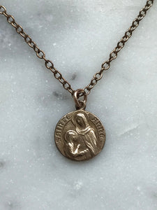 Saint Ann Solid Bronze Necklace