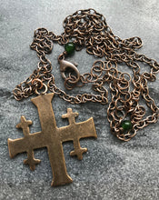 Load image into Gallery viewer, Cross of Jerusalem Solid Bronze Necklace
