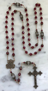 Beautiful Crystal Rosary - Bronze  - Wire-Wrapped - Marian Auspice CeCeAgnes