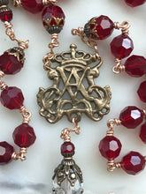 Load image into Gallery viewer, Beautiful Crystal Rosary - Bronze  - Wire-Wrapped - Marian Auspice CeCeAgnes
