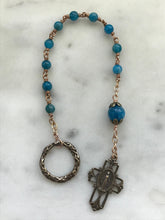 Load image into Gallery viewer, Tiny Tenner - Miraculous Medal Pocket Rosary - Bronze and Apatite CeCeAgnes
