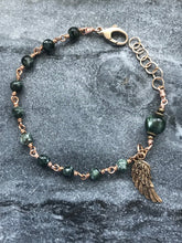 Load image into Gallery viewer, Seraphym and Bronze Rosary Bracelet - Seraphinite Angel Wing
