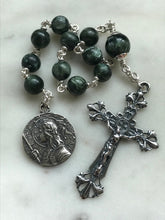 Load image into Gallery viewer, Saint Joan of Arc Rosary: Sterling Silver, Seraphinite Gemstones, Lilies Crucifix
