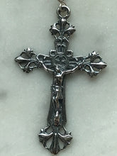 Load image into Gallery viewer, Saint Joan of Arc Rosary: Sterling Silver, Seraphinite Gemstones, Lilies Crucifix
