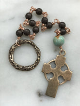 Load image into Gallery viewer, Tiny Irish Penal Rosary - Celtic Hematite Single Decade Rosary CeCeAgnes
