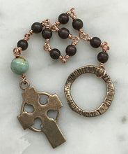 Load image into Gallery viewer, Tiny Irish Penal Rosary - Celtic Hematite Single Decade Rosary CeCeAgnes
