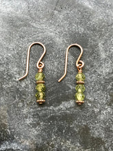 Load image into Gallery viewer, Earrings - Solid Bronze and Peridot

