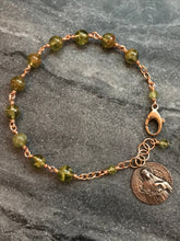 Load image into Gallery viewer, Peridot Rosary Bracelet - August Birthstone and Saint Rose of Lima
