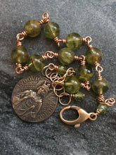 Load image into Gallery viewer, Peridot Rosary Bracelet - August Birthstone and Saint Louis King of France
