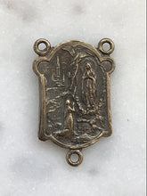 Load image into Gallery viewer, Lourdes Sacred Heart Rosary Center - Bronze or Sterling Silver- 676 CeCeAgnes Rosary Parts

