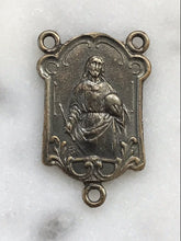 Load image into Gallery viewer, Lourdes Sacred Heart Rosary Center - Bronze or Sterling Silver- 676 CeCeAgnes Rosary Parts
