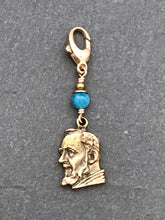 Load image into Gallery viewer, Bag Charm - Catholic - Saint Padre Pio Zipper Pull - Bronze and Apatite
