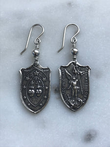 Saint Michael Sterling Silver Earrings - CeCeAgnes