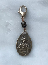 Load image into Gallery viewer, Bag Charm - Catholic - Sacred Heart Zipper Pull - Bronze and Bronzite
