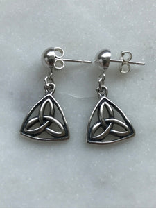 Trinity Knot Celtic Sterling Silver Earrings - CeCeAgnes