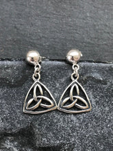 Load image into Gallery viewer, Trinity Knot Celtic Sterling Silver Earrings - CeCeAgnes
