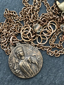 Saint Martha Solid Bronze Necklace