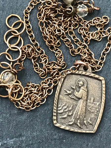 Saint Francis Solid Bronze Necklace