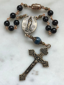 Stella Maris Auto Rosary - Garnet and Bronze - One Decade Rosary - Car Rosary CeCeAgnes