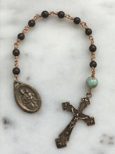 Load image into Gallery viewer, Tiny Our Lady of Carmel Rosary - Sacred Heart Hematite Single Decade Rosary CeCeAgnes
