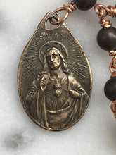 Load image into Gallery viewer, Tiny Our Lady of Carmel Rosary - Sacred Heart Hematite Single Decade Rosary CeCeAgnes
