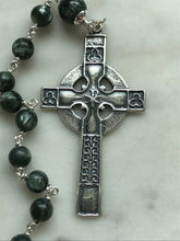 Load image into Gallery viewer, Celtic Penal Rosary - Sterling Silver and Seraphinite Gemstones - Beautiful Celtic Cross - Single Decade Rosary CeCeAgnes
