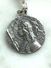 Load image into Gallery viewer, Saint Joan of Arc Rosary: Sterling Silver Seraphinite Gemstone Lilies Crucifix
