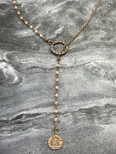 Load image into Gallery viewer, Saint Michael Adjustable Solid Bronze and Citrine Necklace
