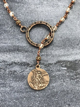 Load image into Gallery viewer, Saint Michael Adjustable Solid Bronze and Citrine Necklace
