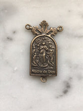 Load image into Gallery viewer, Our Lady Undoer of Knots Rosary Center - Bronze Antique Reproduction Rosary Parts
