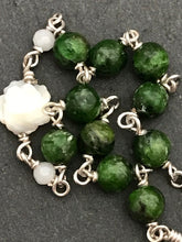 Load image into Gallery viewer, Green Diopside Rosary Bracelet - All Sterling - Wire-wrapped CeCeAgnes
