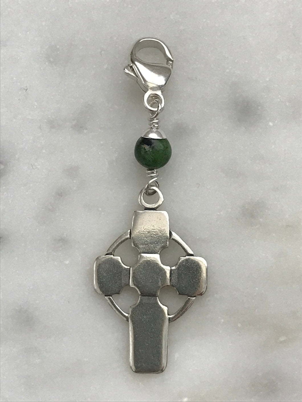 Celtic Cross Bag Charm Zipper Pull All Sterling Silver
