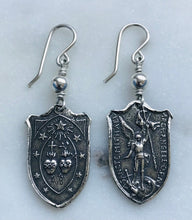 Load image into Gallery viewer, Saint Michael Sterling Silver Earrings - CeCeAgnes
