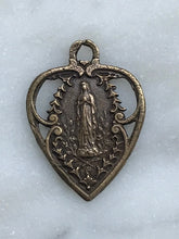 Load image into Gallery viewer, Medal - OL of Lourdes - Bronze  - Antique Reproduction 1372 CeCeAgnes Rosary Parts
