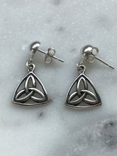 Load image into Gallery viewer, Trinity Knot Celtic Sterling Silver Earrings - CeCeAgnes
