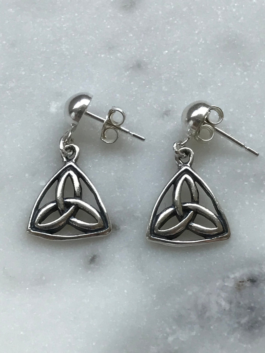 Trinity Knot Celtic Sterling Silver Earrings - CeCeAgnes