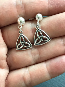 Trinity Knot Celtic Sterling Silver Earrings - CeCeAgnes