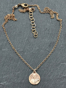 Saint Therese Solid Bronze Necklace