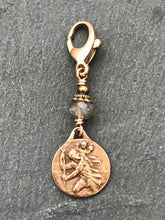Load image into Gallery viewer, Bag Charm - Catholic - Saint Christopher Zipper Pull - Bronze and Labradorite
